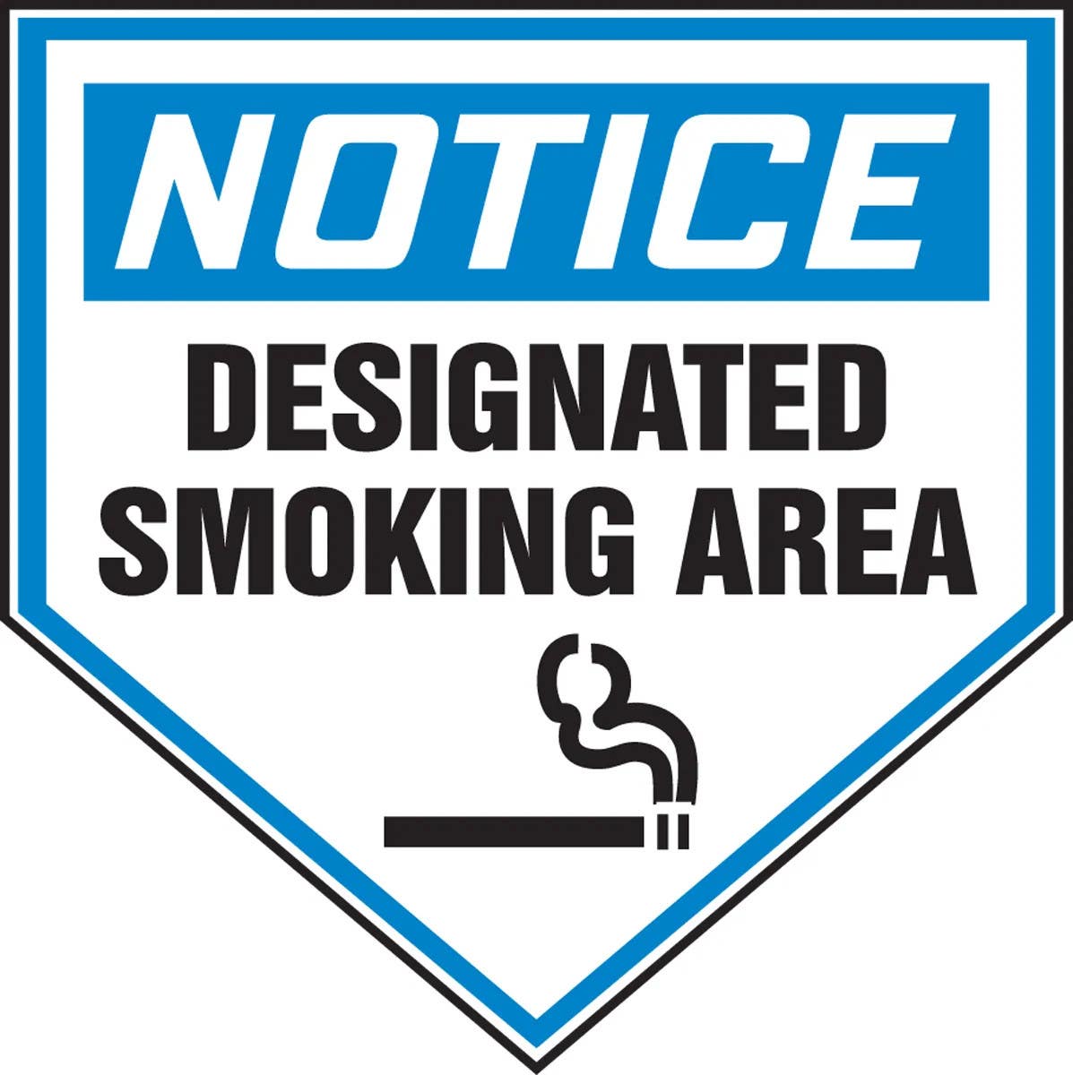 AccuformNMC MSHP8 OSHA Notice Safety Sign, Designated Smoking Area, Pentagon