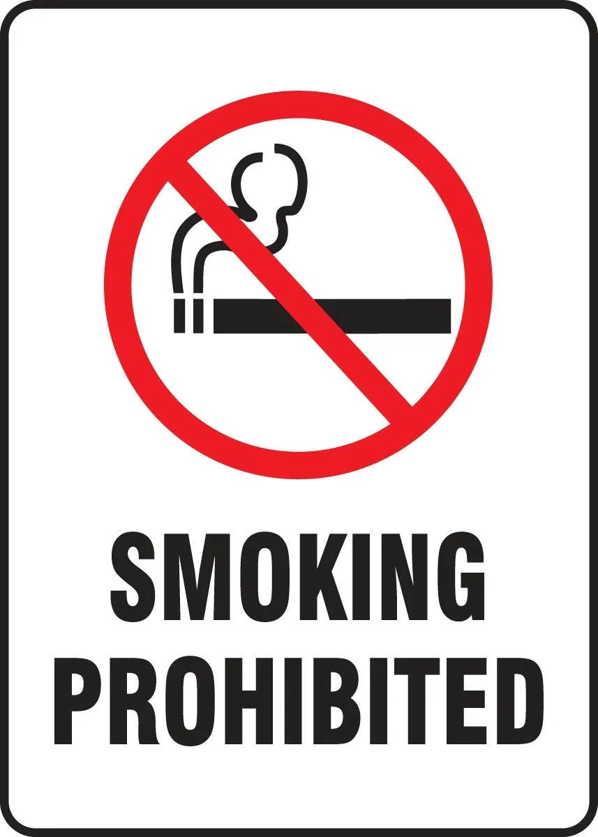 AccuformNMC MSMG539 State Specific Smoking Sign, Smoking Prohibited, 14" H x 10" W
