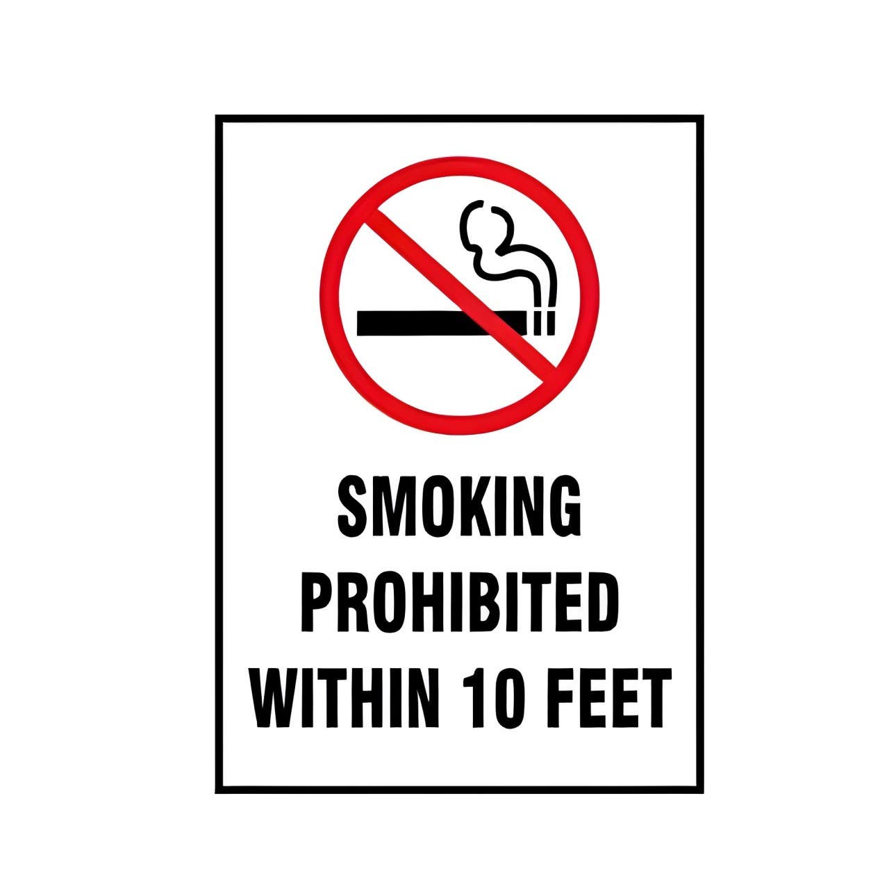 AccuformNMC MSMG557 Smoking Control Sign, Smoking Prohibited Within 10 Feet, 10" H x 7" W