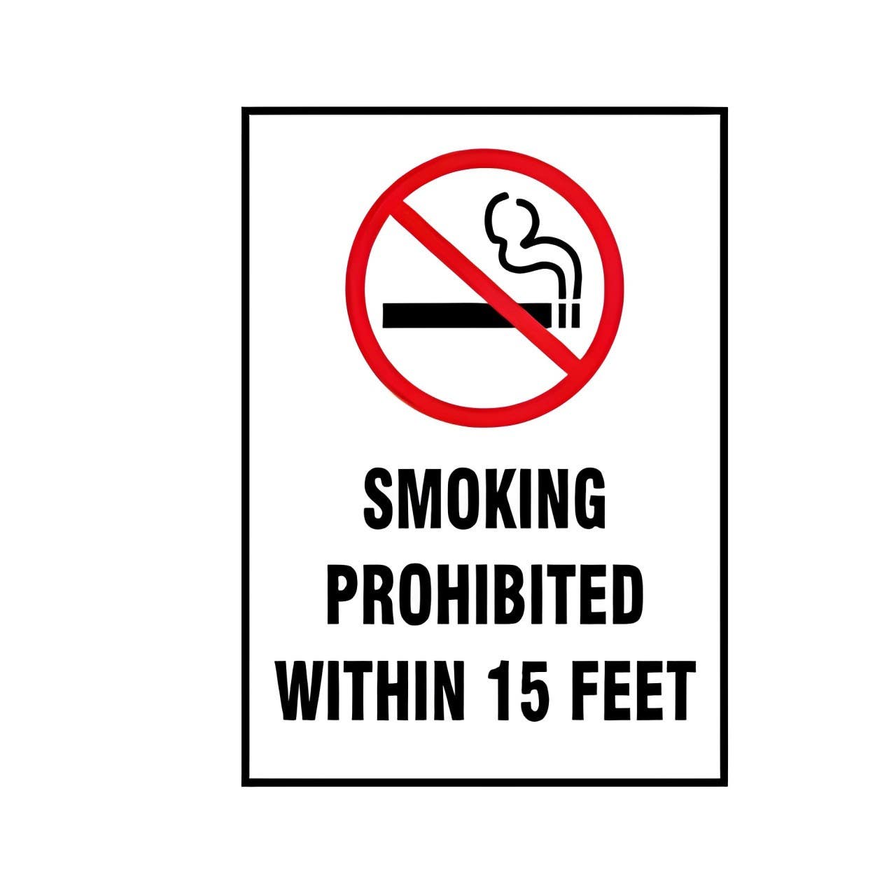 AccuformNMC MSMG558 Smoking Control Sign, Smoking Prohibited Within 15 Feet, 10" H x 7" W