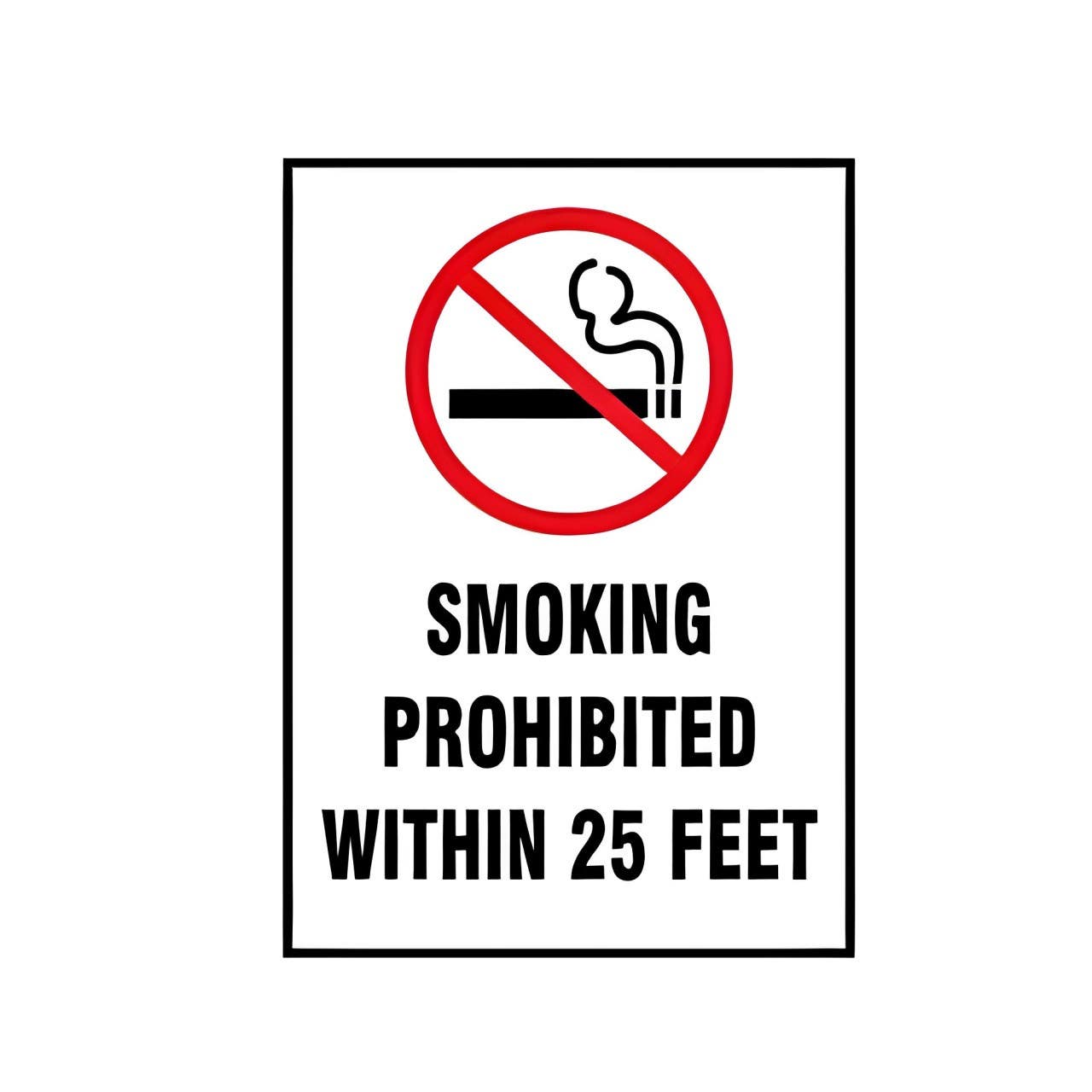 AccuformNMC MSMG559 Smoking Control Sign, Smoking Prohibited Within 25 Feet, 10" H x 7" W