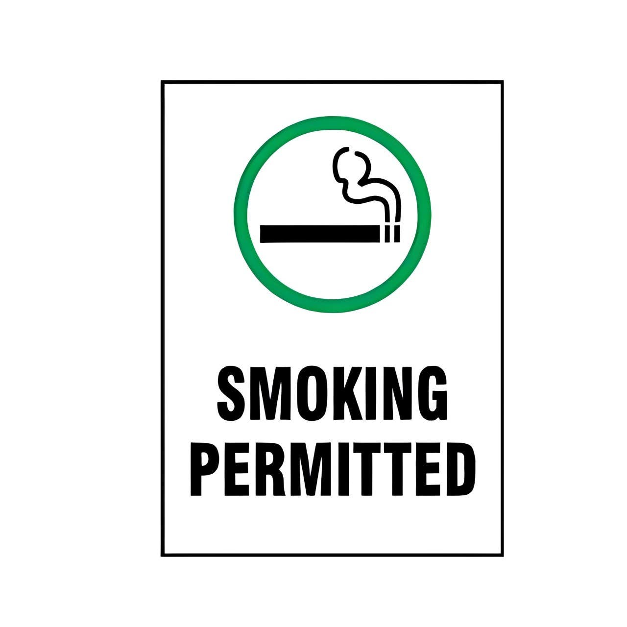 AccuformNMC MSMG572 Safety Sign, Smoking Permitted, 14" H x 10" W