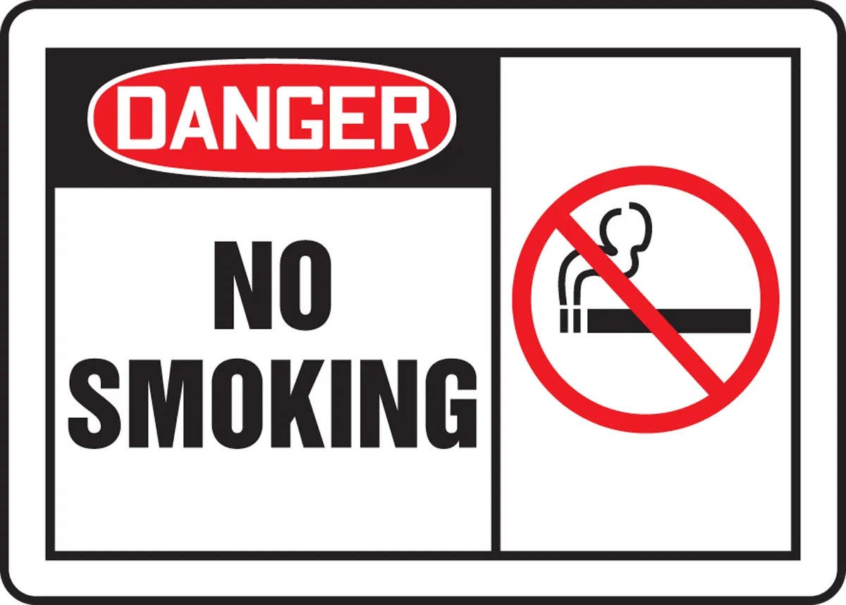 AccuformNMC MSMK00 OSHA Danger Safety Sign, No Smoking