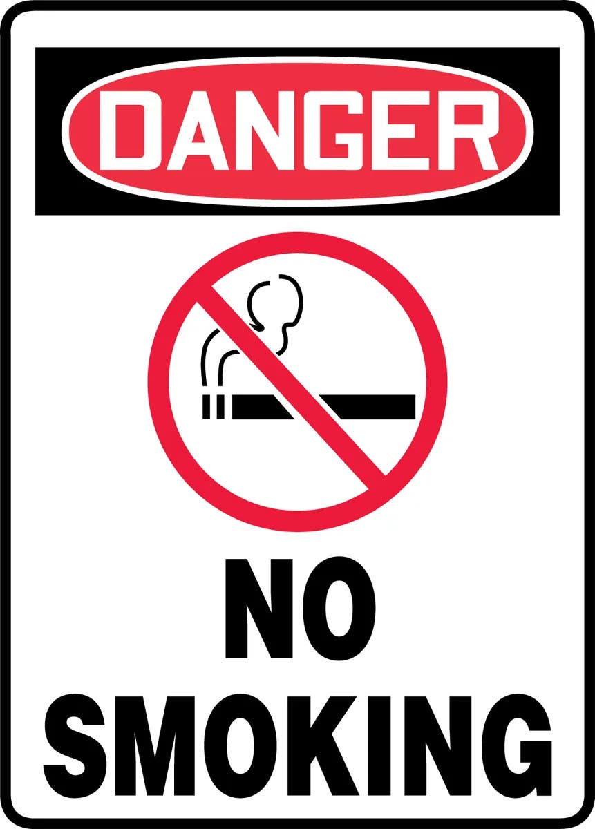 AccuformNMC M OSHA Danger Smoking Control Sign, No Smoking (Symbol)