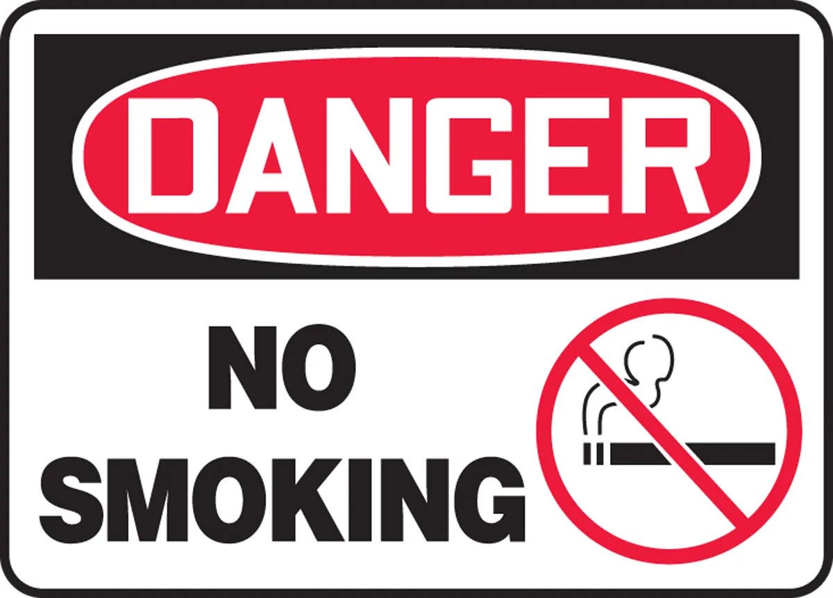 AccuformNMC MSMK0 OSHA Danger Safety Sign, No Smoking