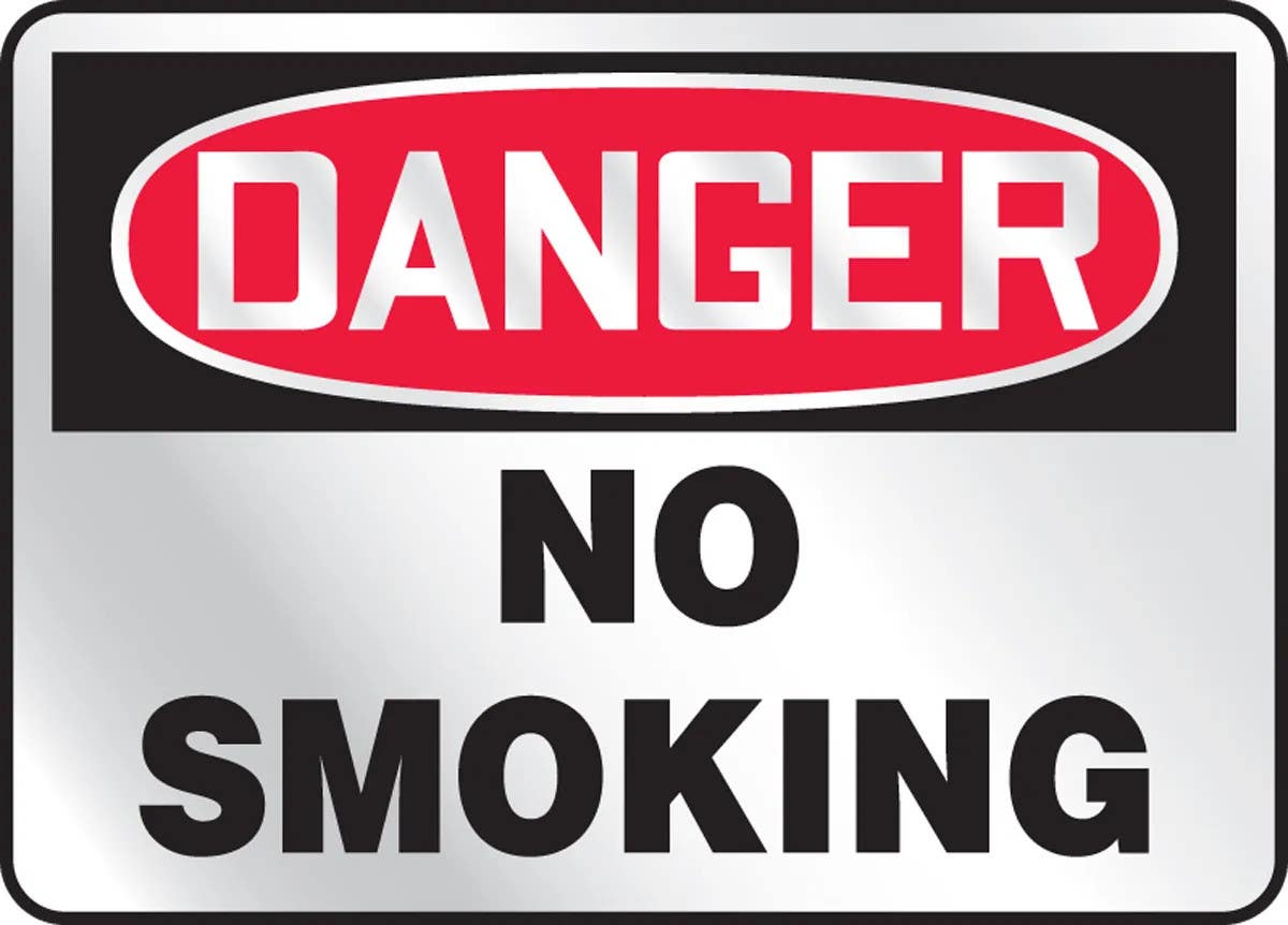 AccuformNMC MSMK133RV OSHA Danger Safety Sign, No Smoking, Reflective Sheet, 10" H x 14" W