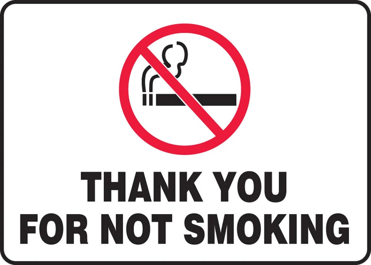 AccuformNMC MSMK41 Safety Sign, Thank You For Not Smoking