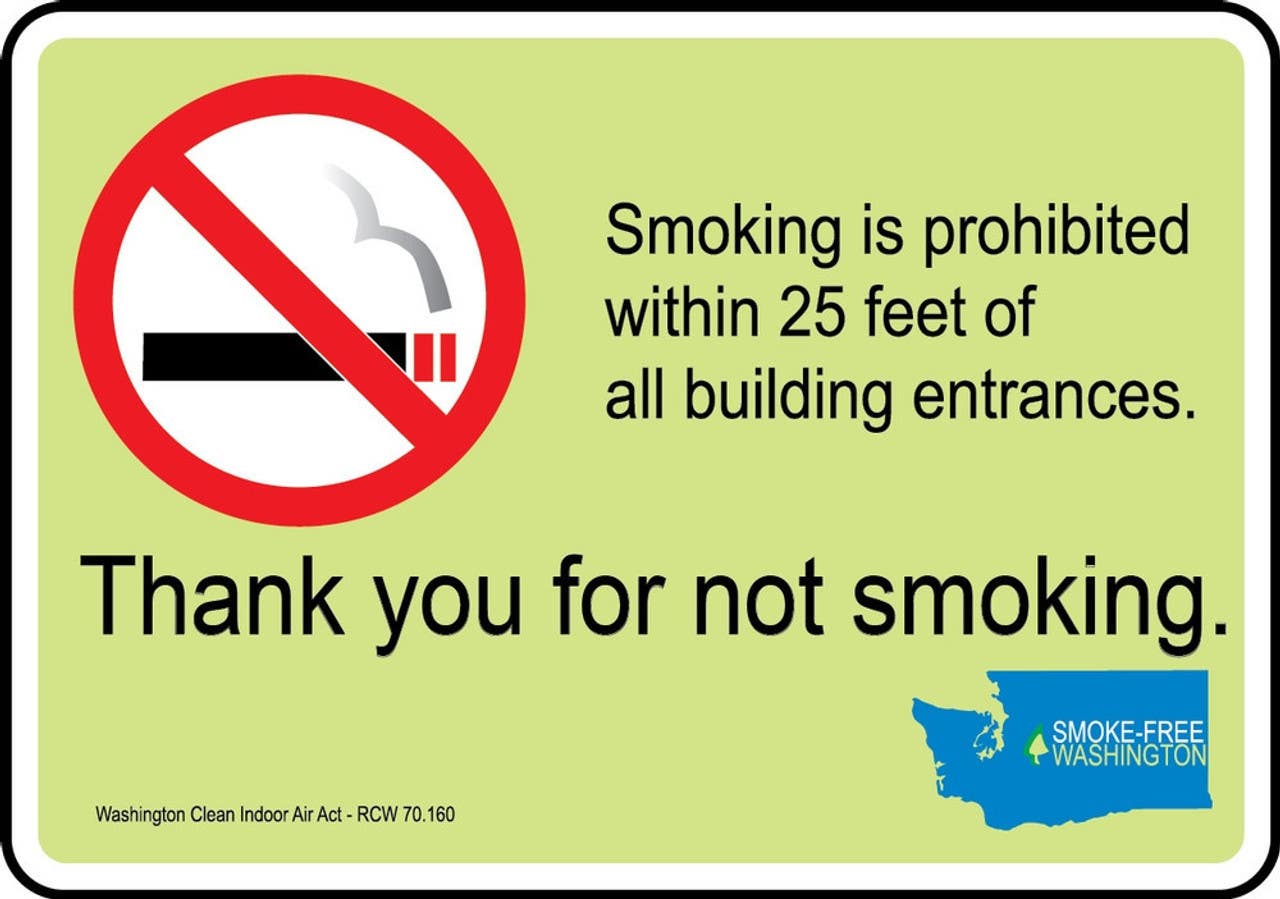 AccuformNMC MSMK435 Safety Sign, Thank You For Not Smoking. Smoking Is Prohibited Within 25 Feet..., 7" H x 10" W