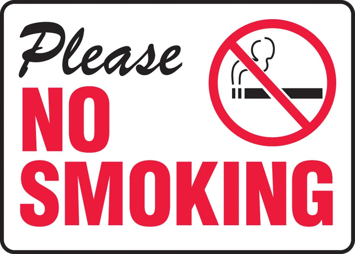 AccuformNMC MSMK Smoking Control Sign, Please, No Smoking