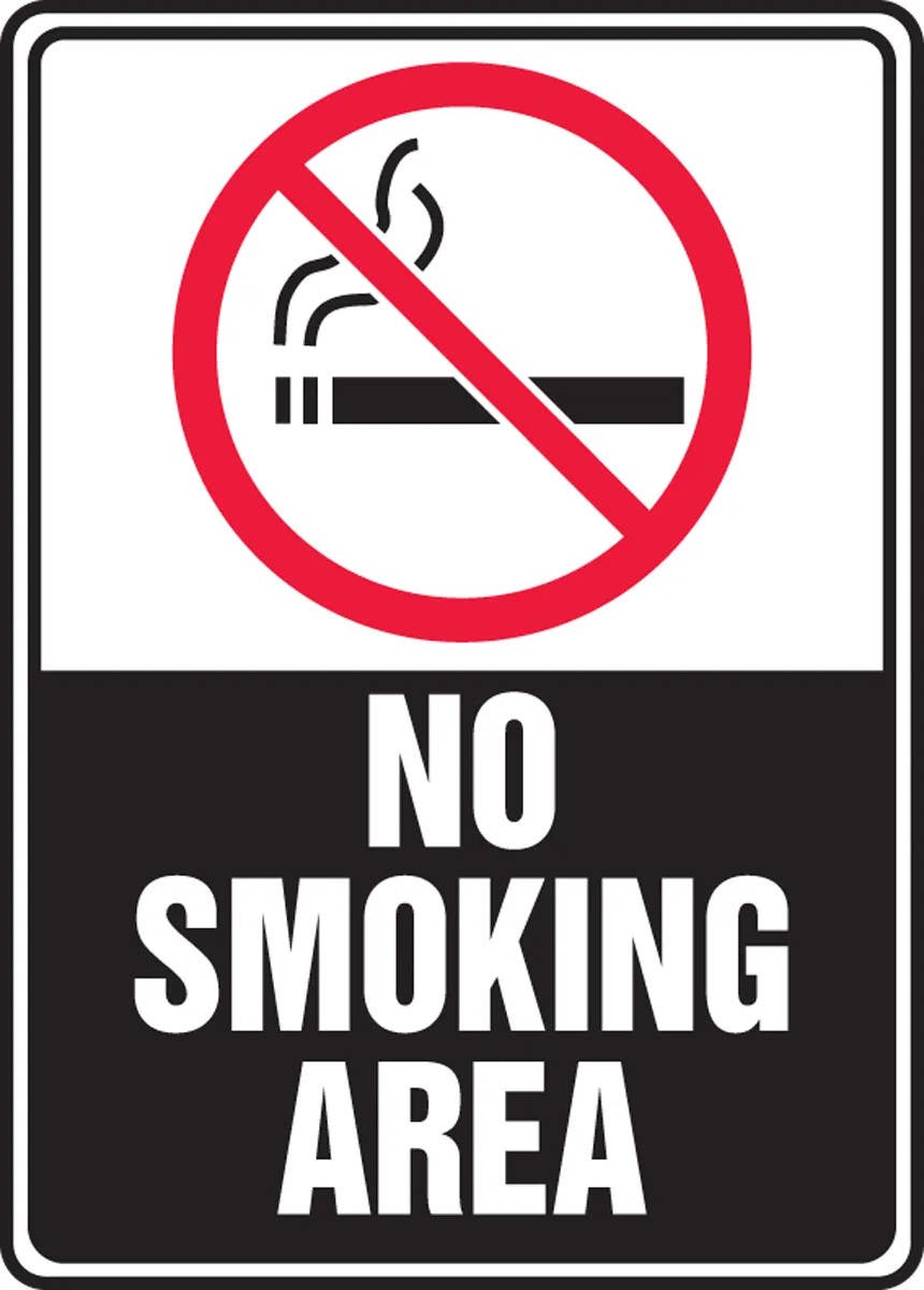 AccuformNMC MSMK Safety Sign, No Smoking Area (Graphic)