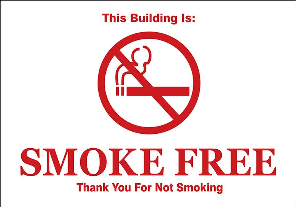 AccuformNMC MSMK494 Michigan Smoke Free Sign, Thank You For Not Smoking, 7" H x 10" W