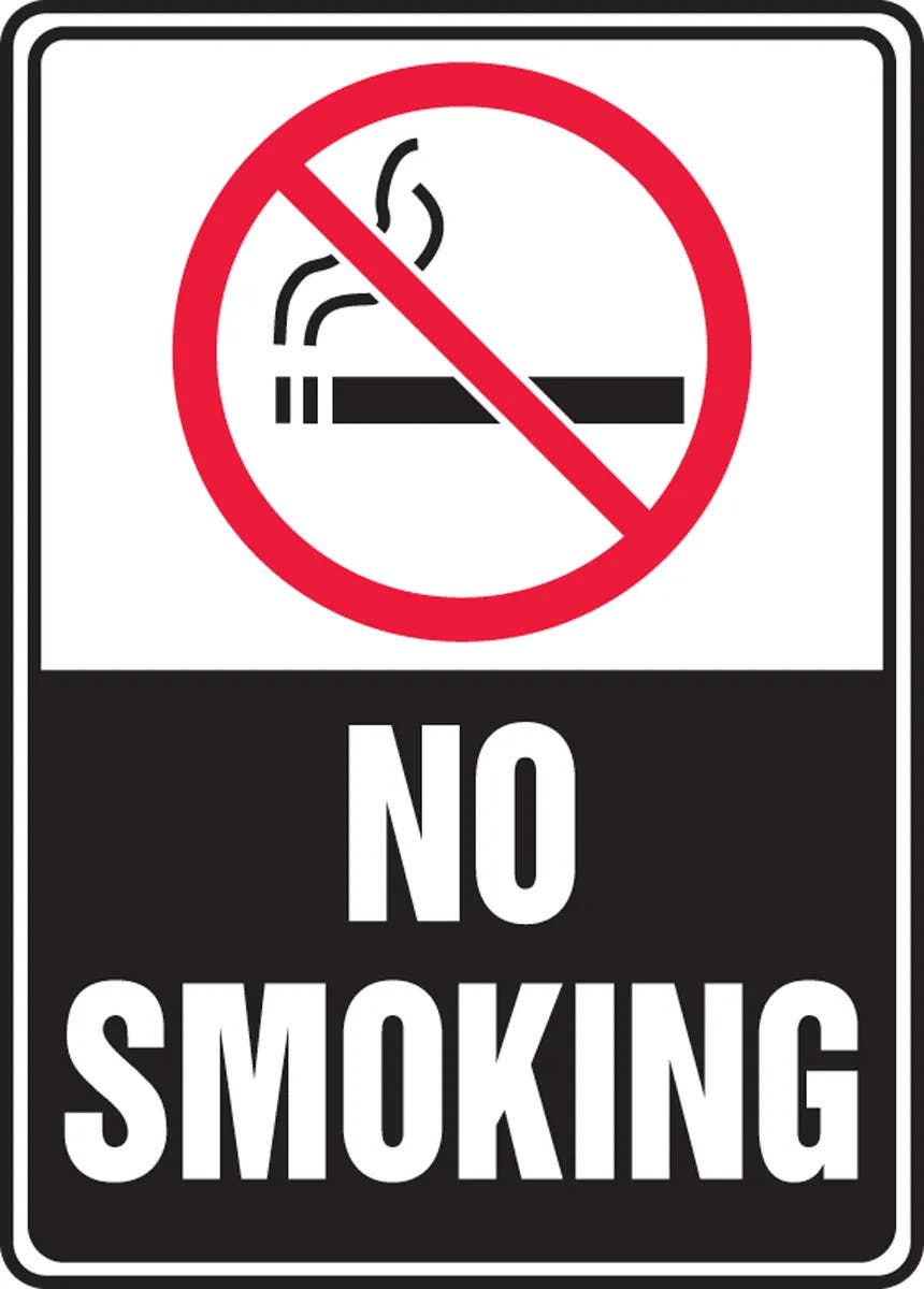 AccuformNMC MSMK50 Safety Sign, (Graphic) No Smoking