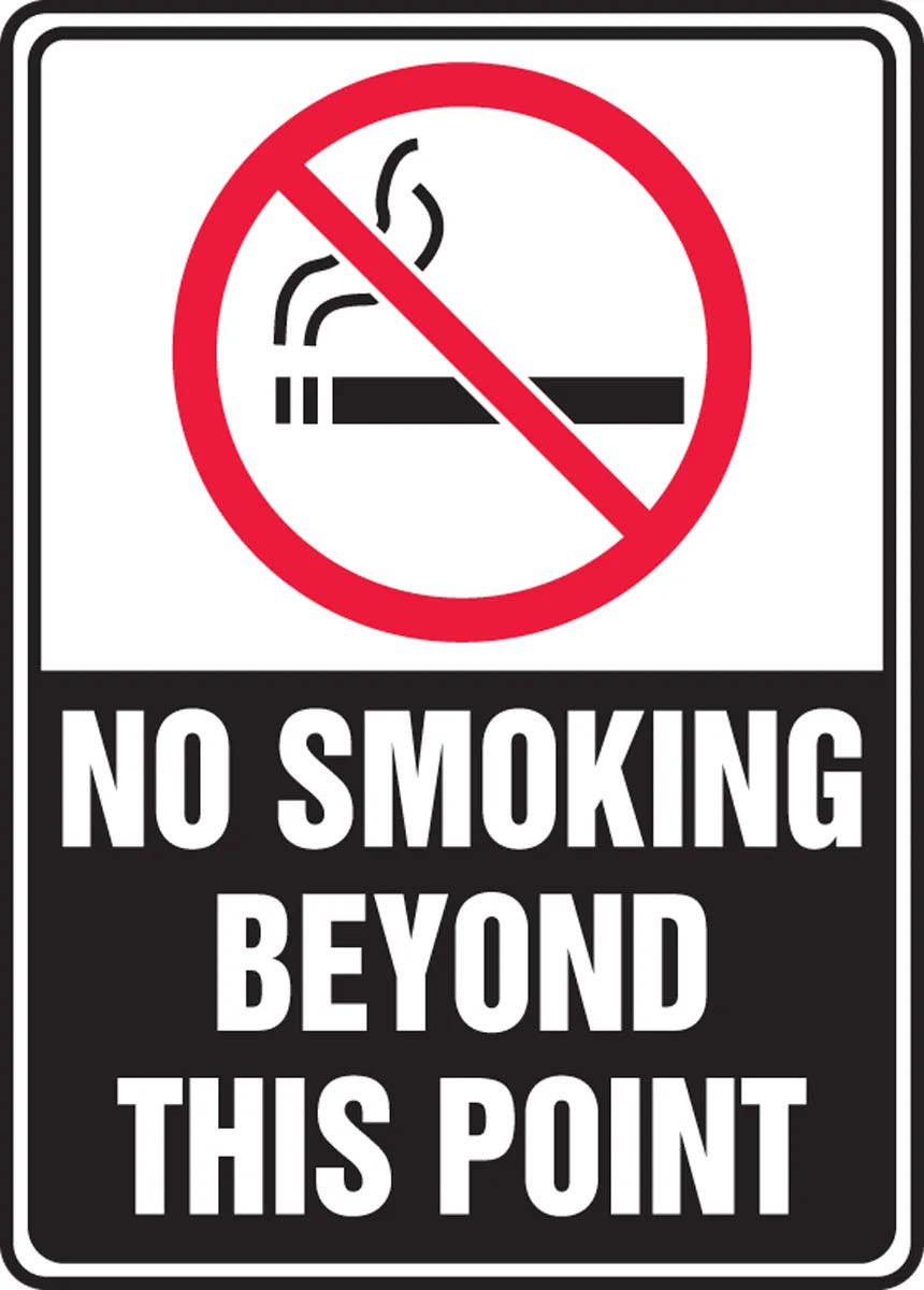 AccuformNMC MSMK51 Safety Sign, (Graphic) No Smoking Beyond This Point