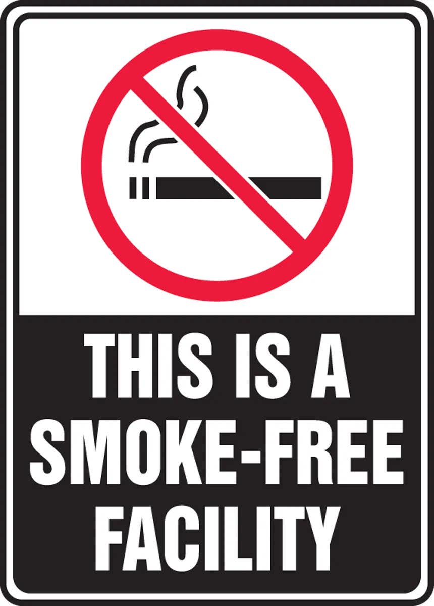 AccuformNMC MSMK5 Safety Sign, (Graphic) This Is A Smoke-Free Facility