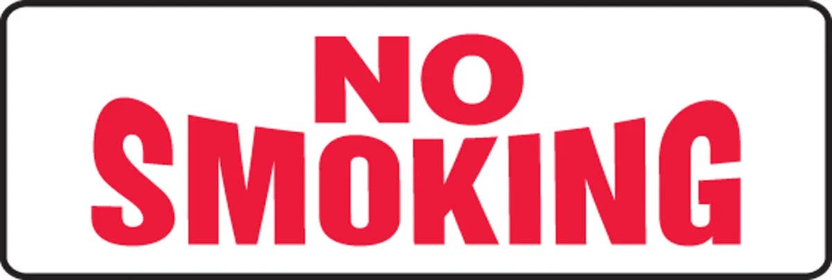 AccuformNMC MSMK532 Smoking Control Sign, No Smoking, 7" H x 17" W