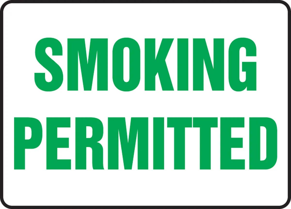 AccuformNMC MSMK539 Safety Sign, Smoking Permitted, 10" H x 14" W