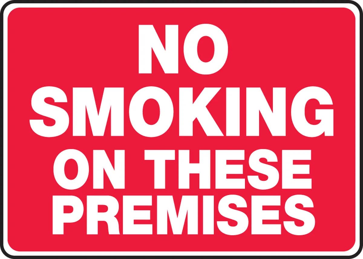AccuformNMC MSMK552 Smoking Control Sign, No Smoking On These Premises, 10" H x 14" W