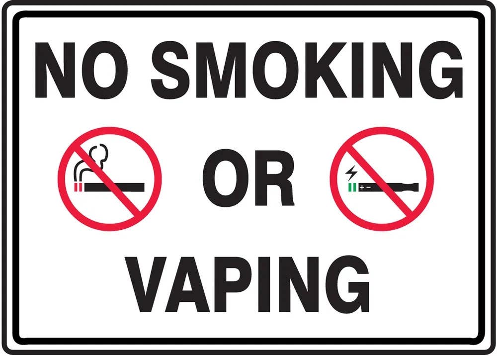 AccuformNMC MSMK560 No Smoking Sign, No Smoking Or Vaping, 10" H x 14" W