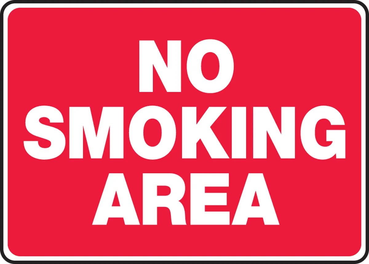 AccuformNMC MSMK Safety Sign, No Smoking Area