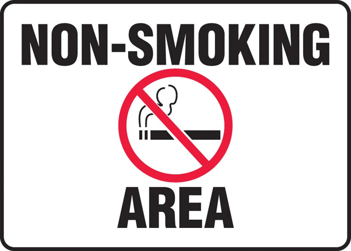 AccuformNMC MSMK567 Smoking Control Sign, Non-Smoking Area, 10" H x 14" W