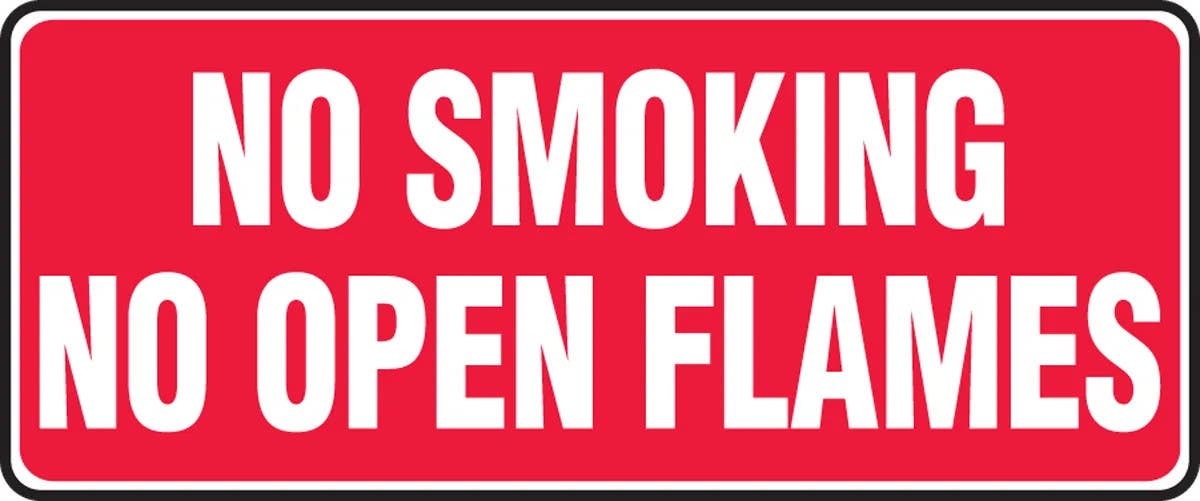 AccuformNMC MSMK578 Safety Sign, No Smoking, No Open Flames, 7" H x 17" W