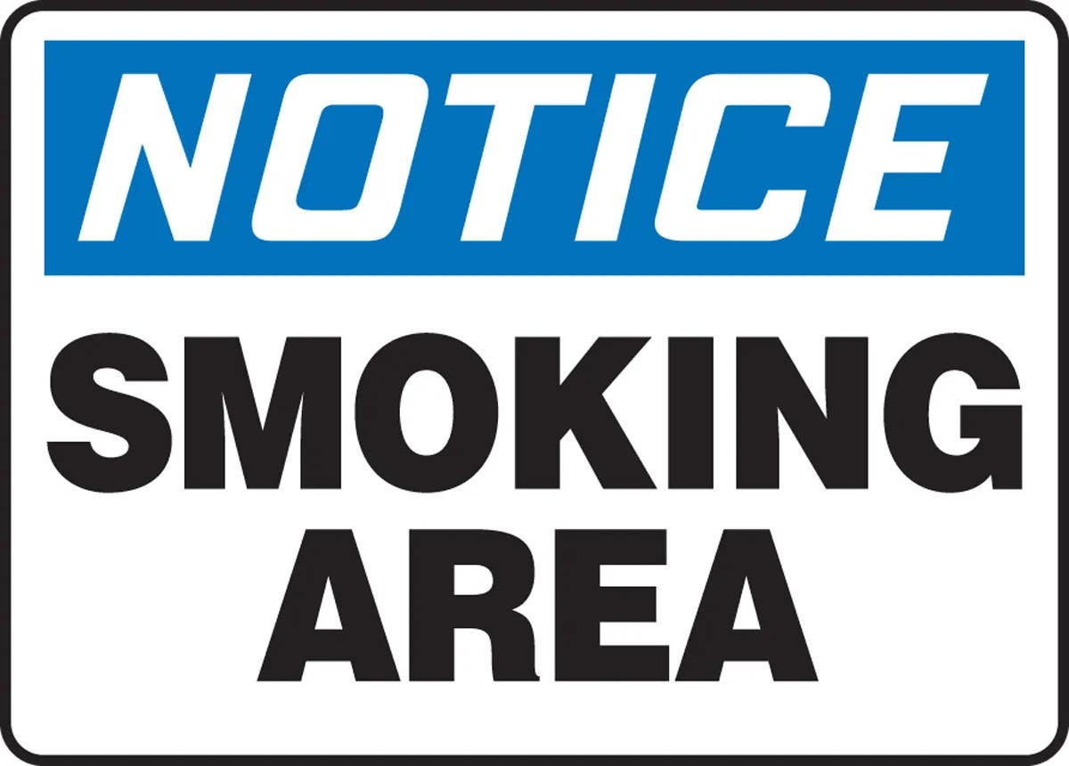 AccuformNMC MSMK81 OSHA Notice Safety Sign, Smoking Area