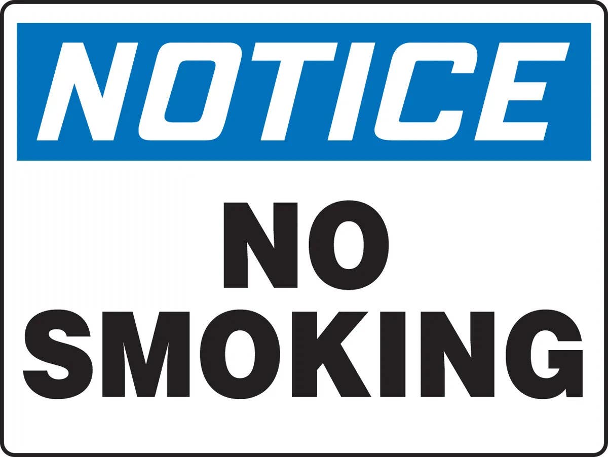 AccuformNMC MSMK830 ANSI Notice Safety Big Sign, No Smoking, 24" H x 36" W