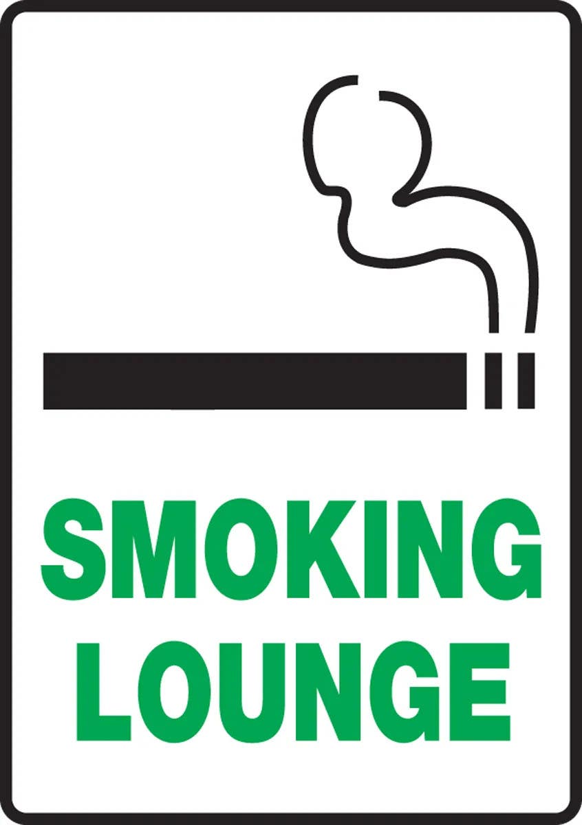 AccuformNMC MSMK933 Safety Sign, Smoking Lounge, 10" H x 7" W