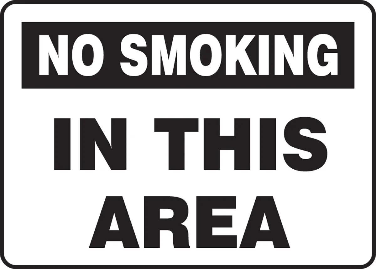 AccuformNMC MSMK9 Smoking Control Sign, No Smoking In This Area