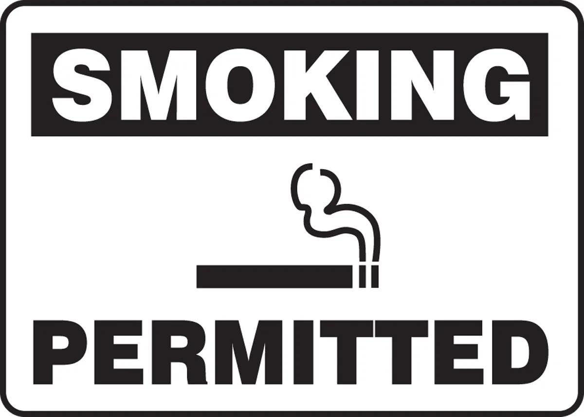 AccuformNMC MSMK95 Smoking Safety Sign, Permitted