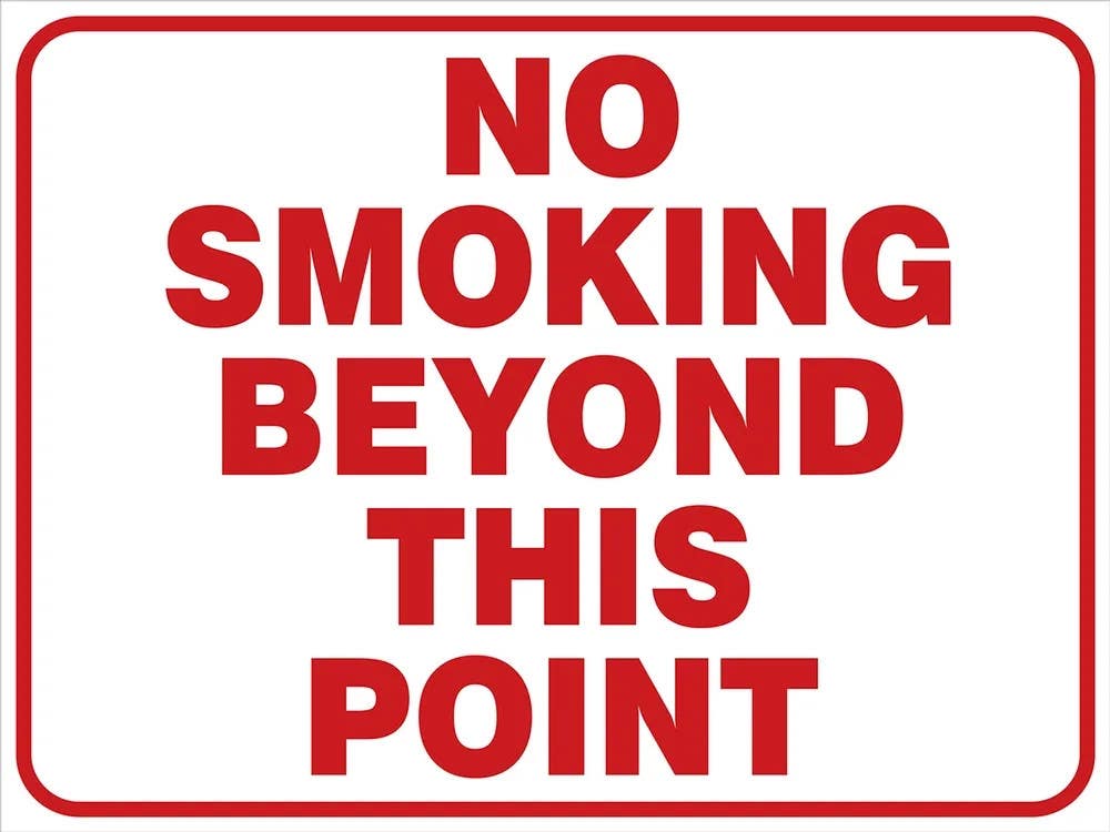AccuformNMC MSMK966 Smoking Control Sign, No Smoking Beyond This Point, 18" H x 24" W