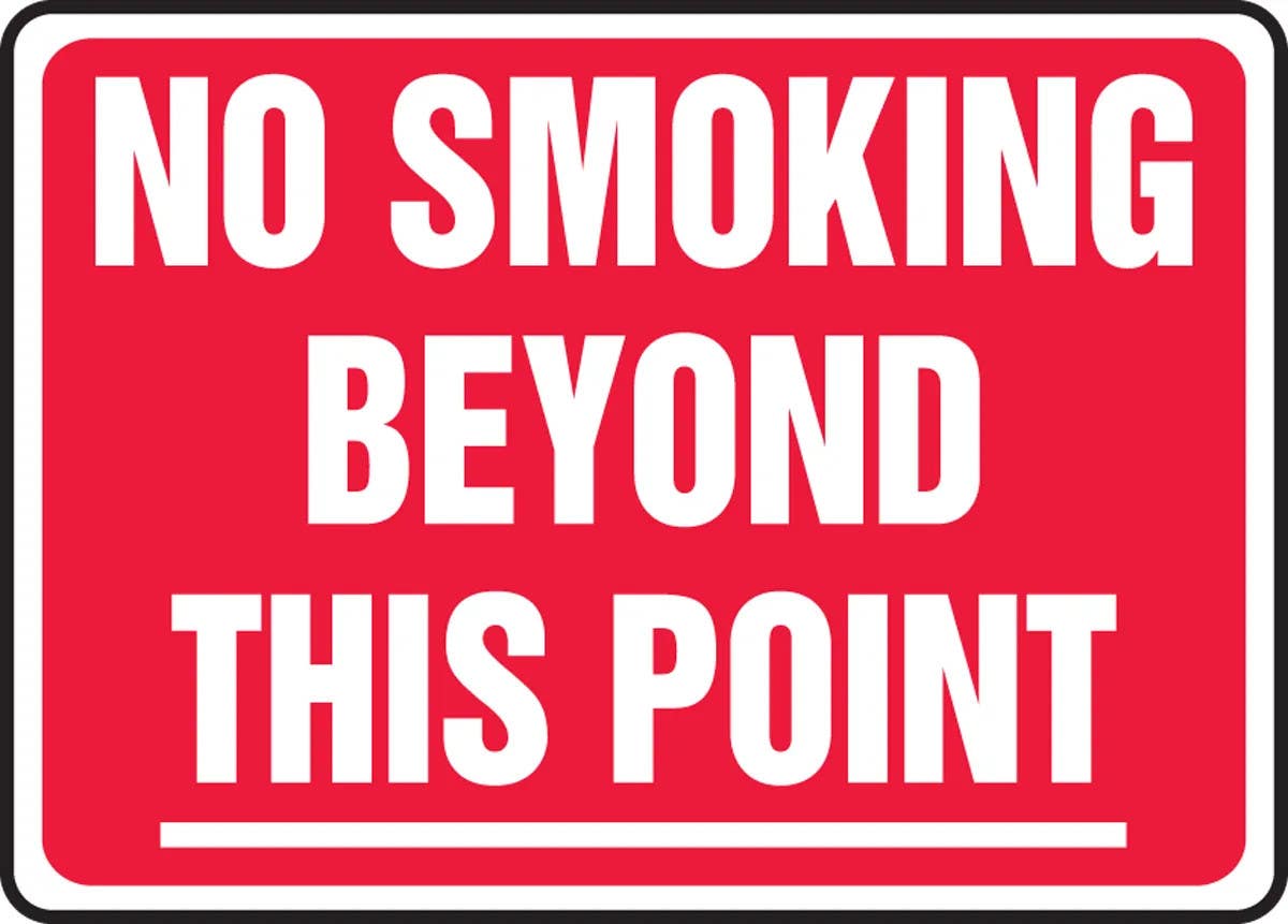 AccuformNMC MSMK969 Smoking Control Sign, No Smoking Beyond This Point, 10" H x 14" W