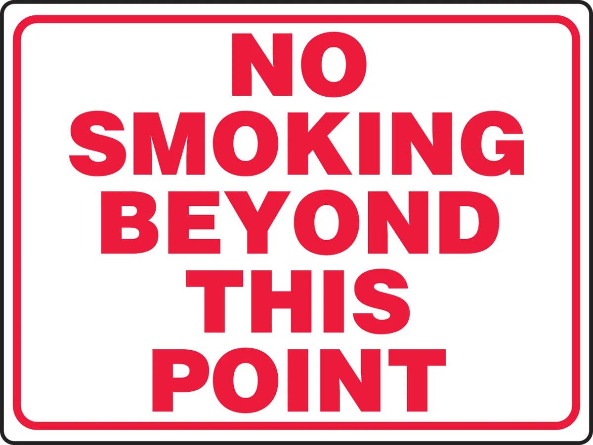 AccuformNMC MSMK977 Big Safety Sign, No Smoking Beyond This Point, 24" H x 36" W