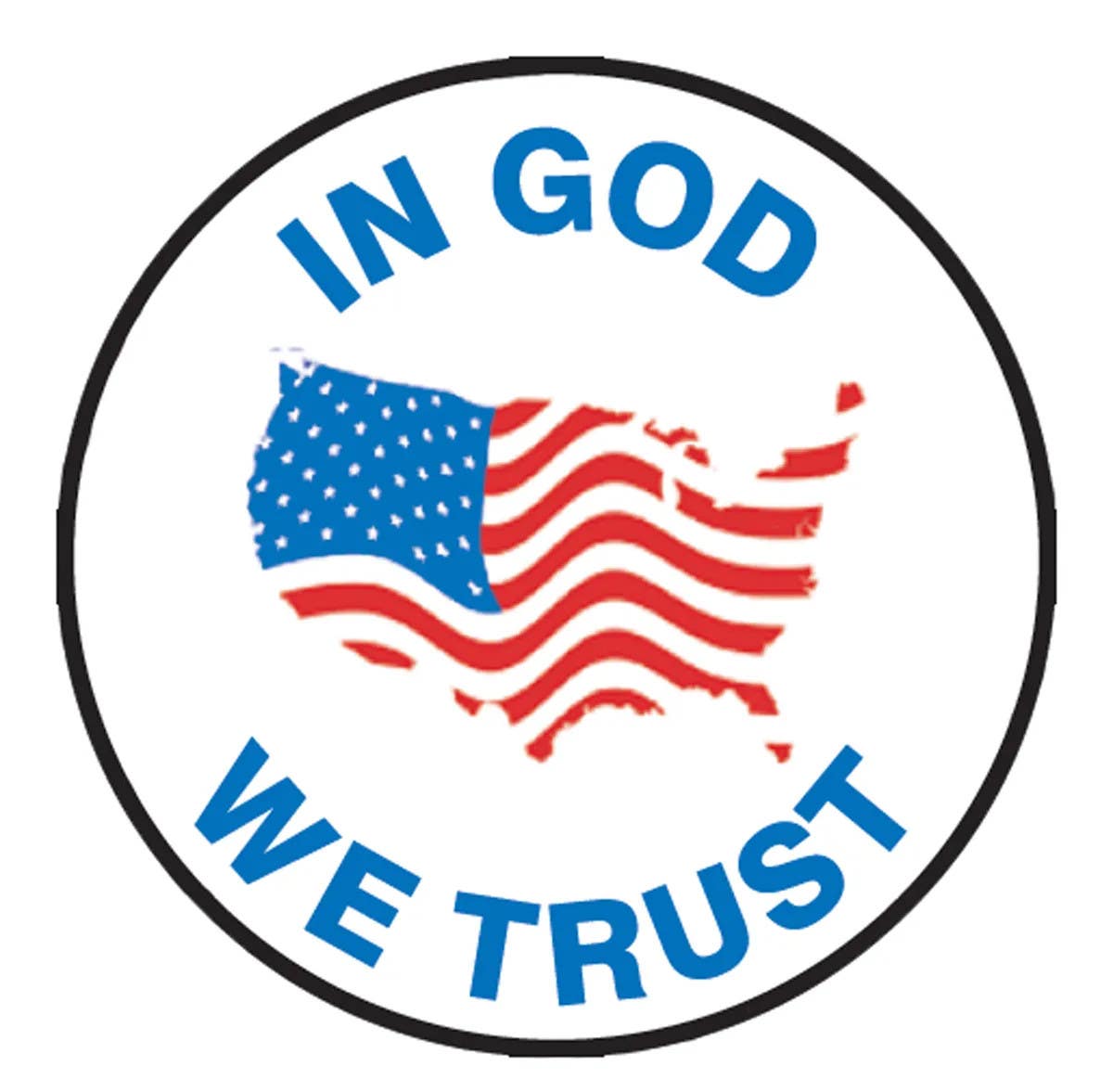 AccuformNMC MSN238 Patriotic Label, In God We Trust, Adhesive Coated Paper, 500/Roll, 1-1/2"