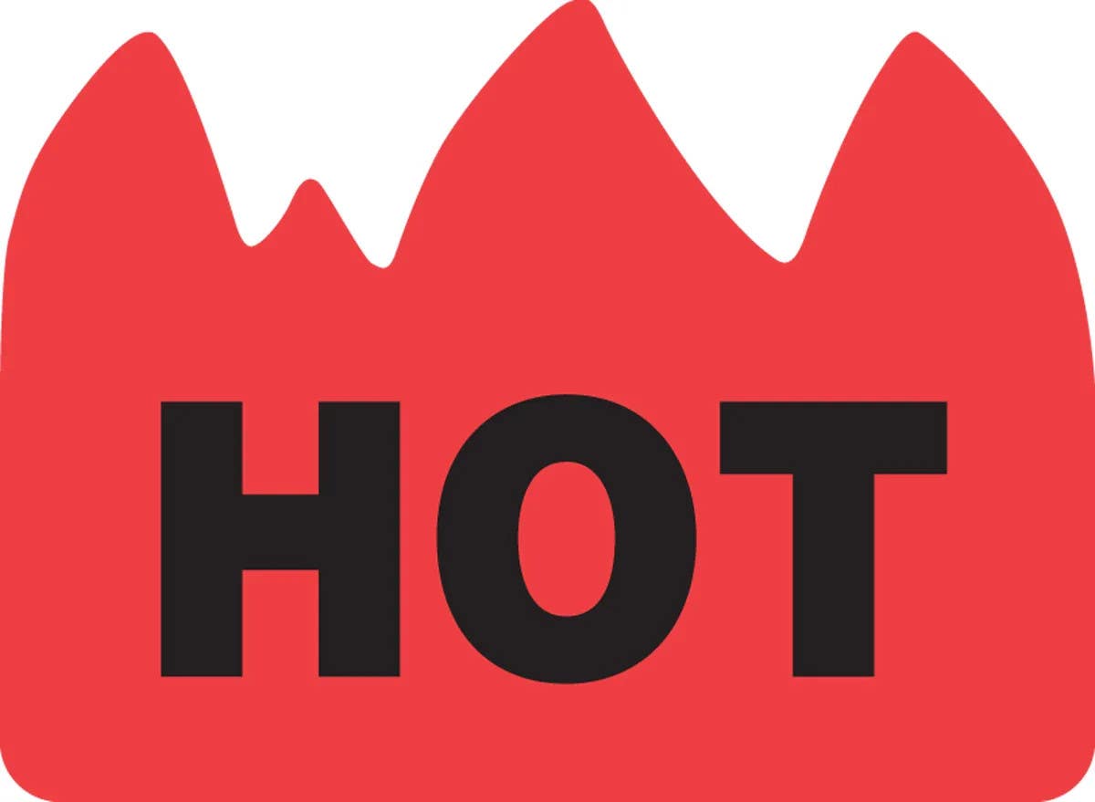 AccuformNMC MSN601 Urgent Label, Hot, Adhesive Coated Paper, 500/Roll, 1-1/2" H x 2" W