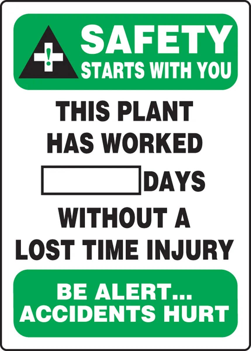AccuformNMC MSR Write-A-Day Scoreboards, Safety Starts With You - This Plant Has Worked _ Days Without A Lost Time…
