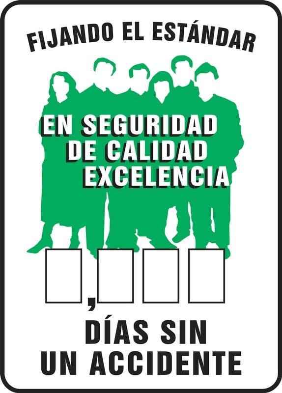 AccuformNMC MSR Write-A-Day Scoreboards, Setting The Standard - Safety Quality Excellence - _ Days Without An Accident