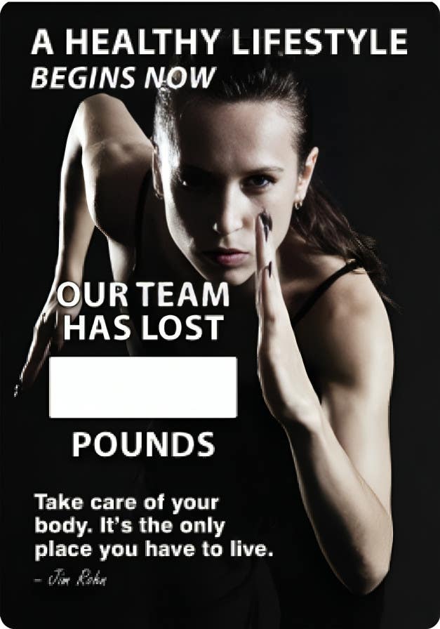 AccuformNMC MSR800 Workhealthy, Write-A-Day Scoreboards, A Healthy Lifestyle Begins Now, Our Team..., 20" H x 14" W