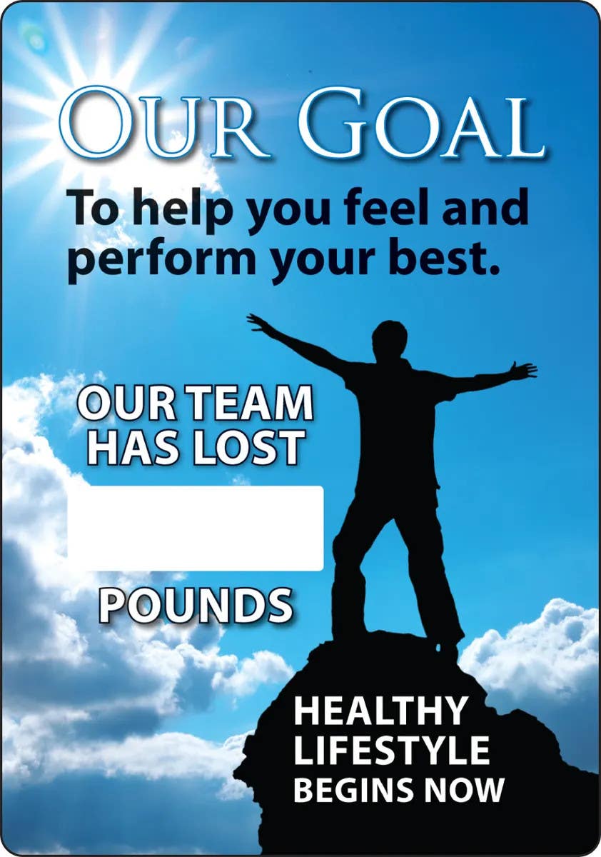 AccuformNMC MSR804 Workhealthy, Write-A-Day Scoreboards, Our Goal, To Help You Feel And Perform Your Best, 20" H x 14" W