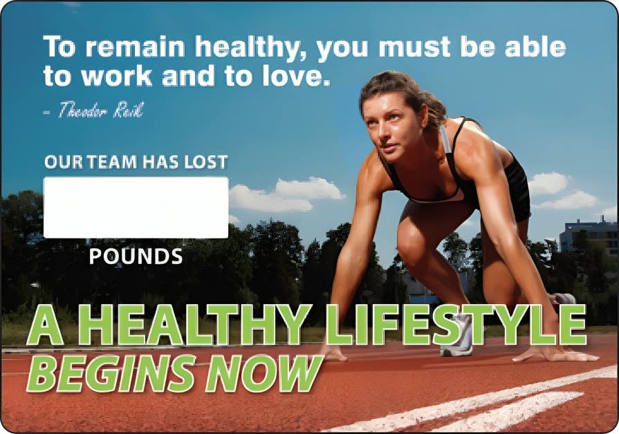 AccuformNMC MSR808 Workhealthy, Write-A-Day Scoreboards, A Healthy Lifestyle Begins Now, 20" H x 14" W