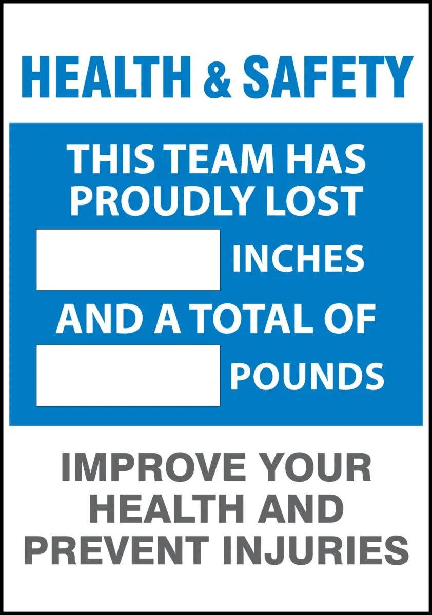 AccuformNMC MSR820 Workhealthy, Write-A-Day Scoreboards, Health & Safety, This Team Has Proudly Lost..., 20" H x 14" W