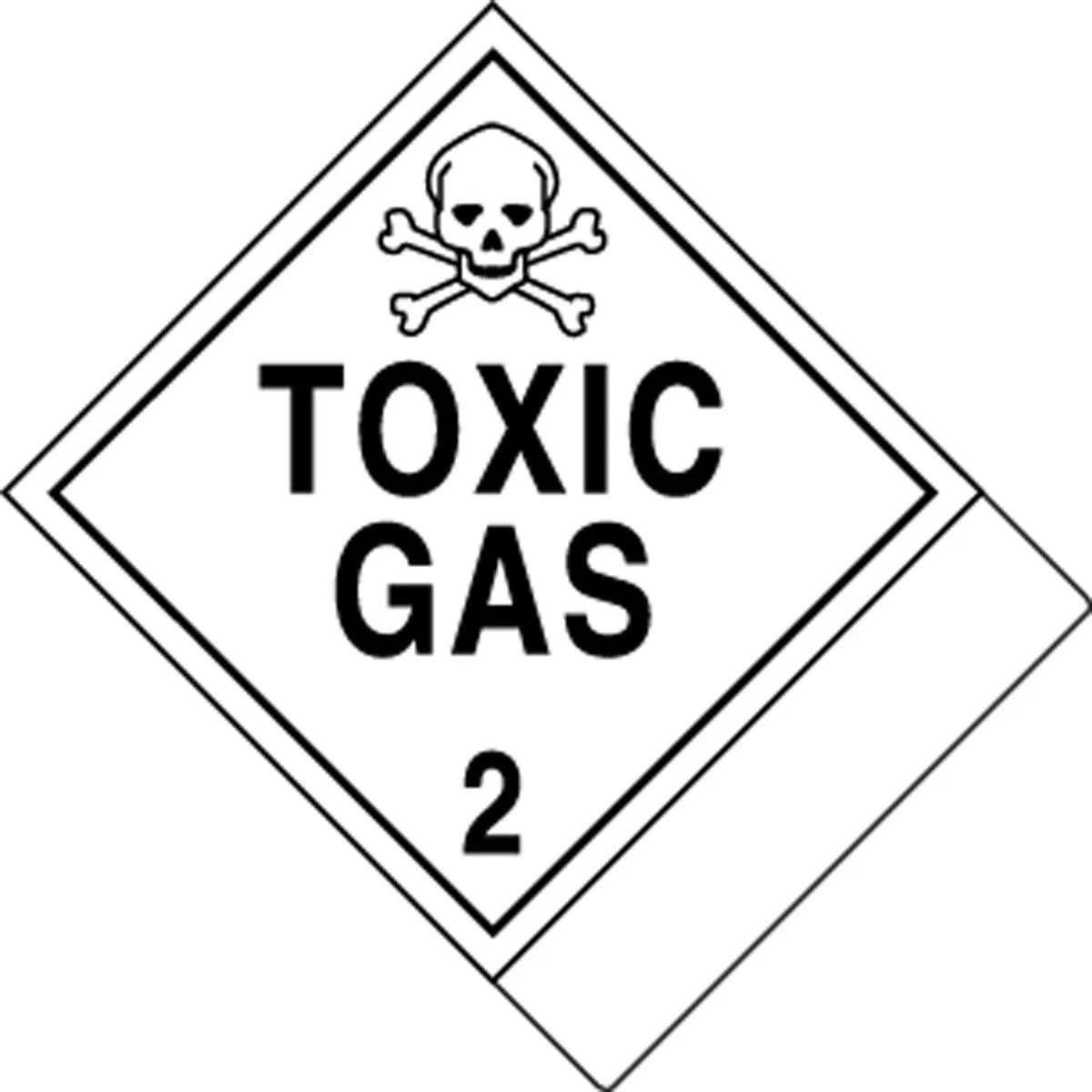 AccuformNMC MSS203 Shipping Name Label, Hazard Class 2 - Toxic Gas, 4" H x 4-3/4" W, Adhesive Coated Paper, 500/Roll