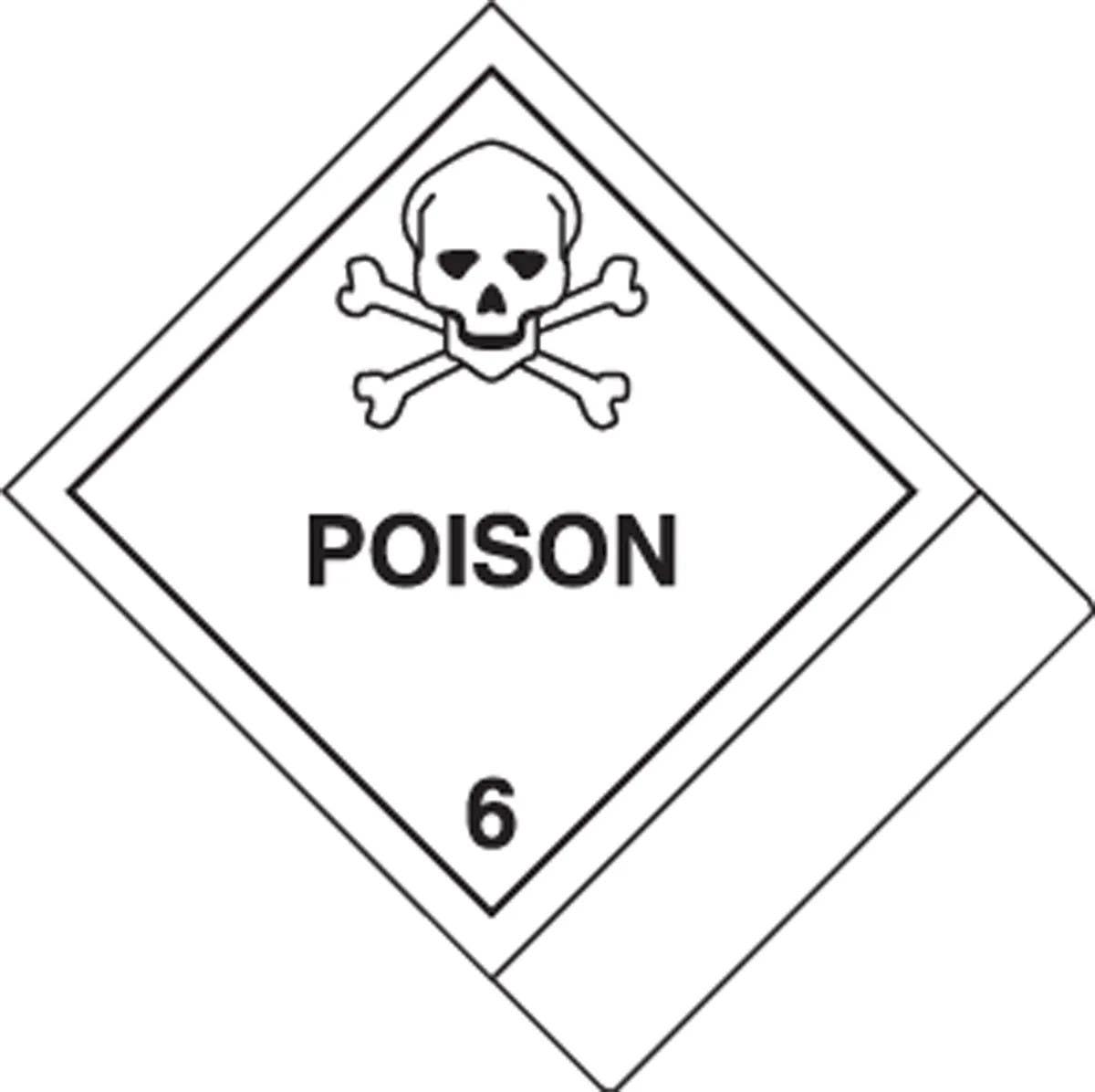 AccuformNMC MSS600 Proper Shipping Name Label, Hazard Class 6 - Poison, 4" H x 4-3/4" W, Adhesive Coated Paper, 500/Roll