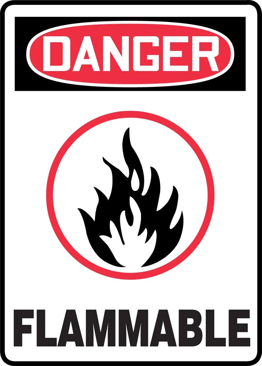 AccuformNMC MTDX005 OSHA Danger Safety Sign, Flammable, 14" H x 10" W