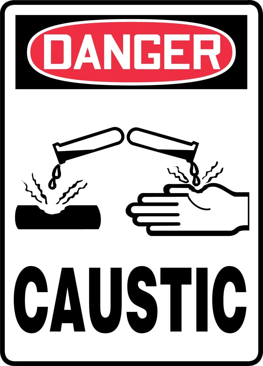 AccuformNMC MTDX014 OSHA Danger Safety Sign, Caustic, 14" H x 10" W