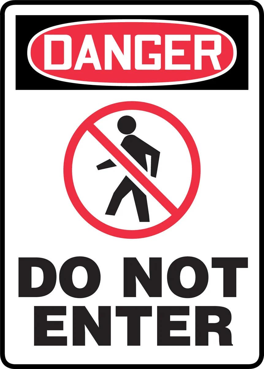 AccuformNMC MTDX01 OSHA Danger Safety Sign, Do Not Enter
