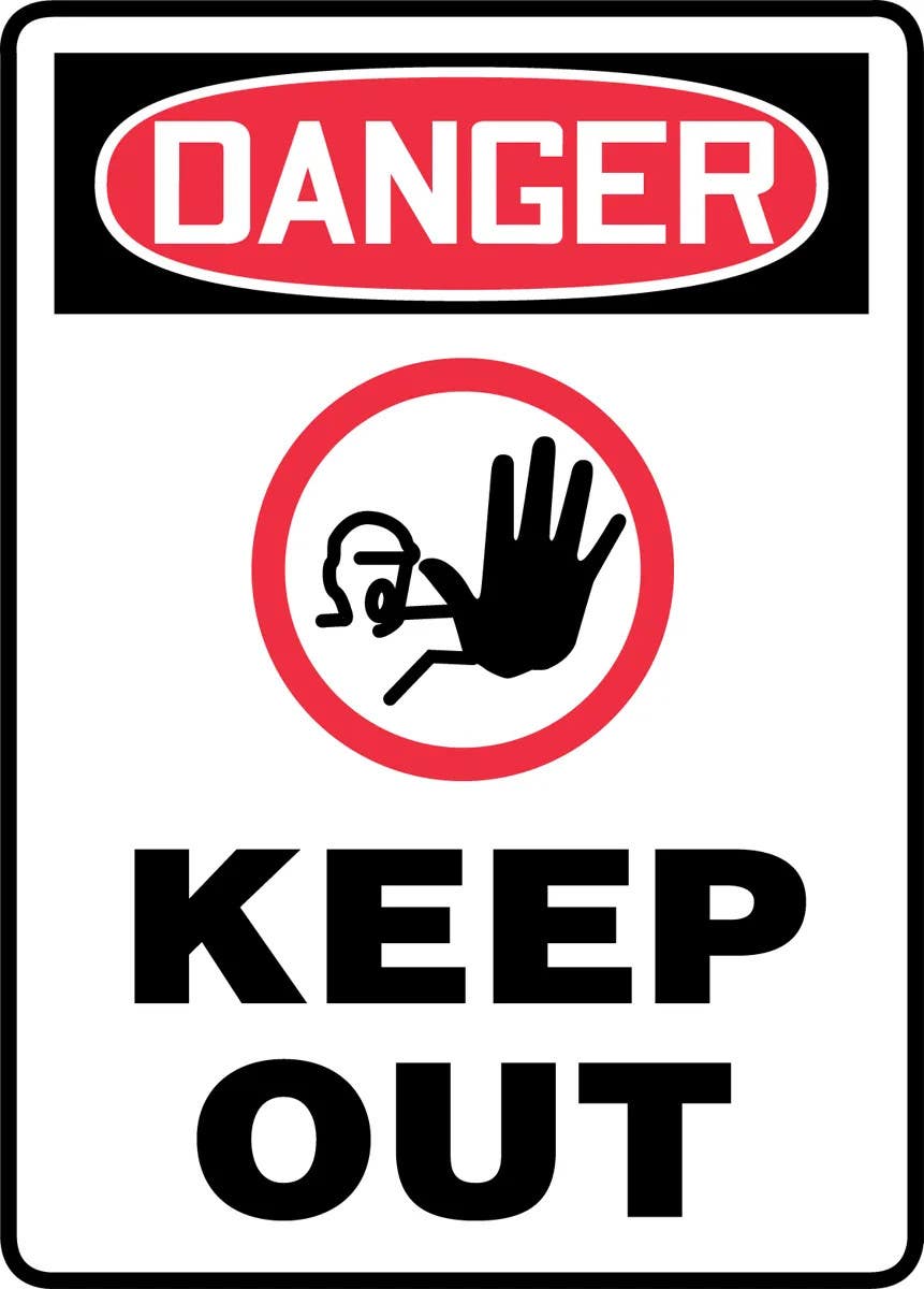 AccuformNMC MTDX017 OSHA Danger Safety Sign, Keep Out, 14" H x 10" W