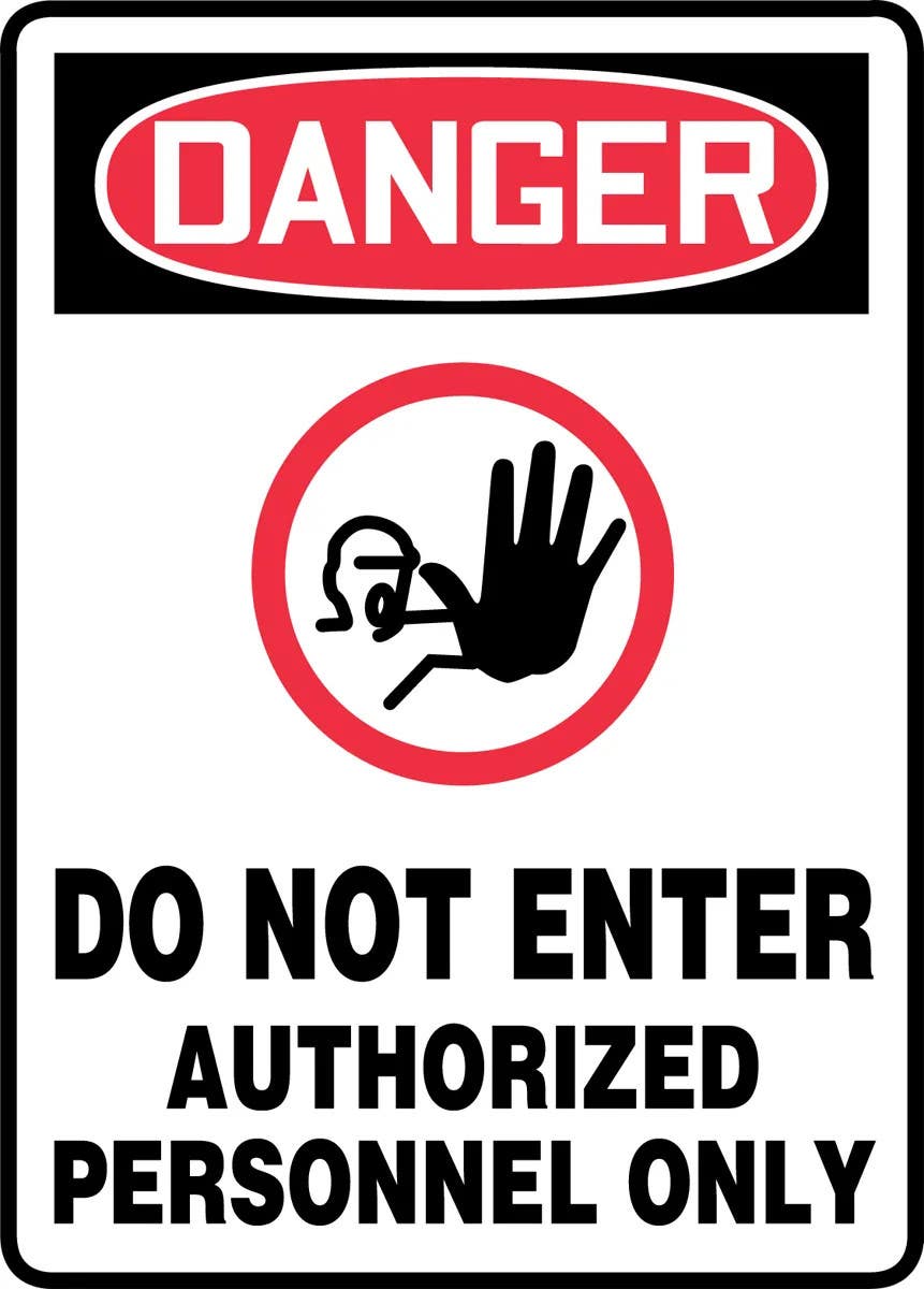 AccuformNMC MTDX022 OSHA Danger Safety Sign, Do Not Enter, Authorized Personnel Only (Symbol), 14" H x 10" W