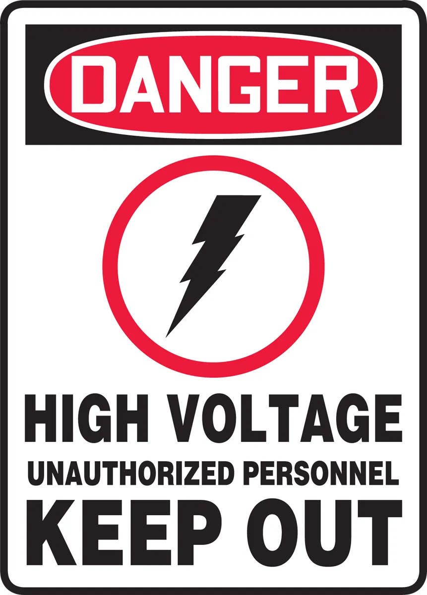 AccuformNMC MTDX03 OSHA Danger Safety Sign, High Voltage, Unauthorized Personnel Keep Out
