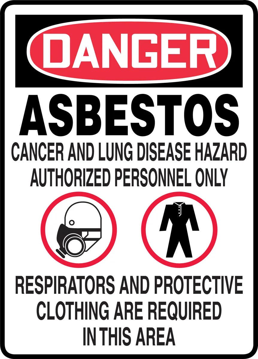 AccuformNMC MTDX101 OSHA Danger Safety Sign, Asbestos, Cancer And Lung Disease Hazardy…, 14" H x 10" W